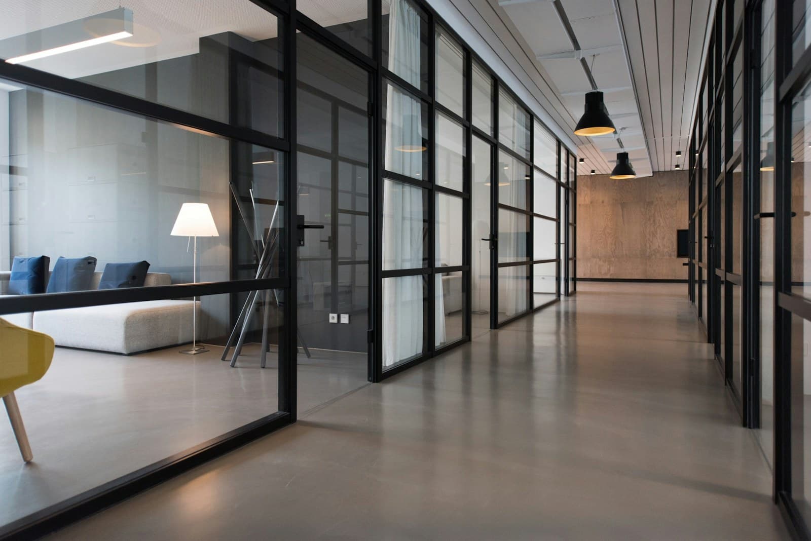 Modern creative workspace with open meeting areas